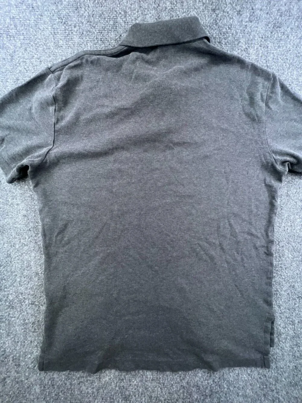 Polo By Ralph Lauren Men's Polo Shirt Short Sleeve Gray Cotton Medium Green Pony